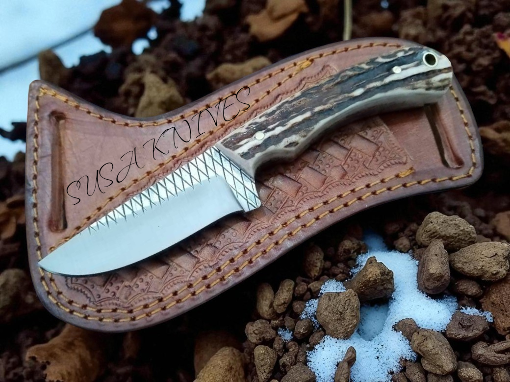 RASP STEEL Cowboy Knife with Leather Sheath