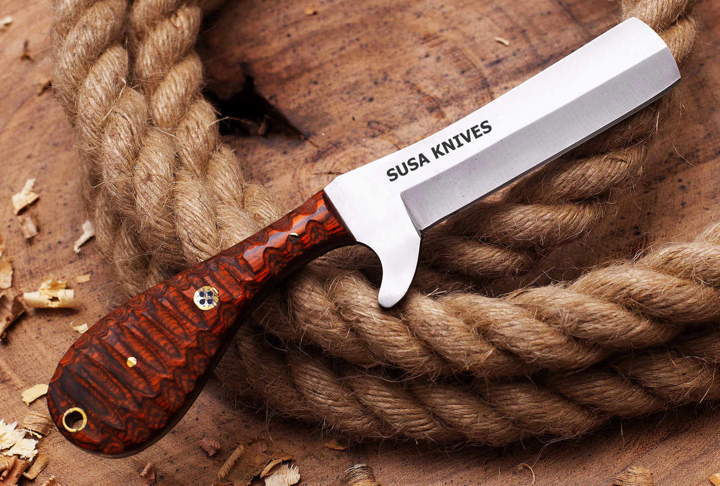 Handmade 1095 steel Bull cutter knife, cowboy knives with pancake leather sheath classic style knife, gift for men
