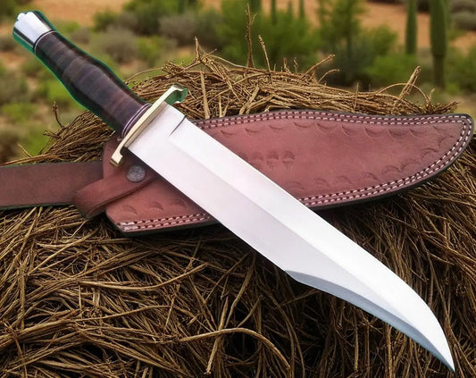 D2 Steel Handmade Bowie Knife 13 Inch with Leather Sheath – Survival & Hunting Knife SUSA KNIVES