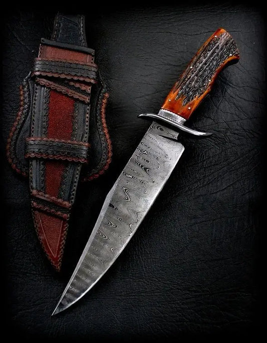 custom handmade damascus steel bowie knife - SUSA KNIVES