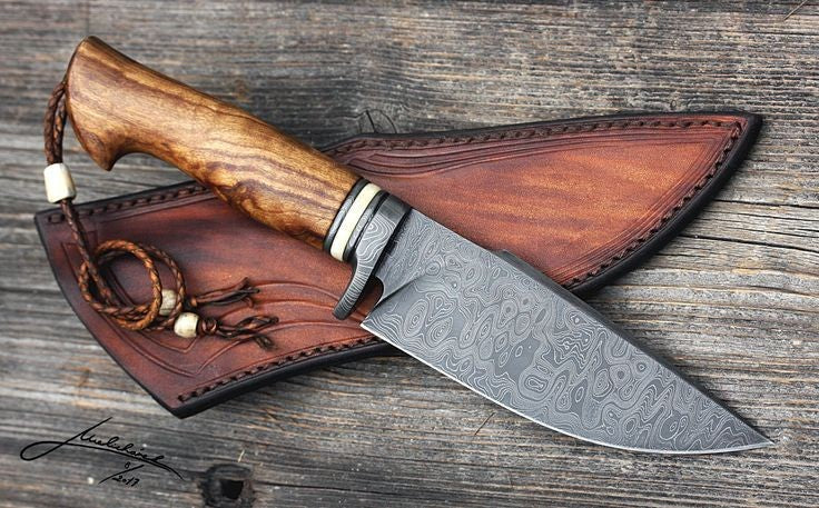 HANDMADE DAMASCUS STEEL HUNTING KNIFE - SUSA KNIVES