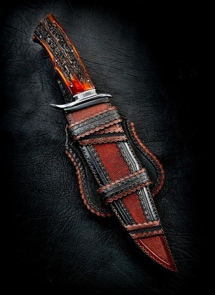 custom handmade damascus steel bowie knife - SUSA KNIVES