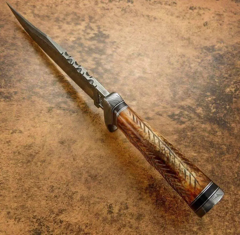 HANDMADE DAMASCUS STEEL BOWIE KNIFE - SUSA KNIVES
