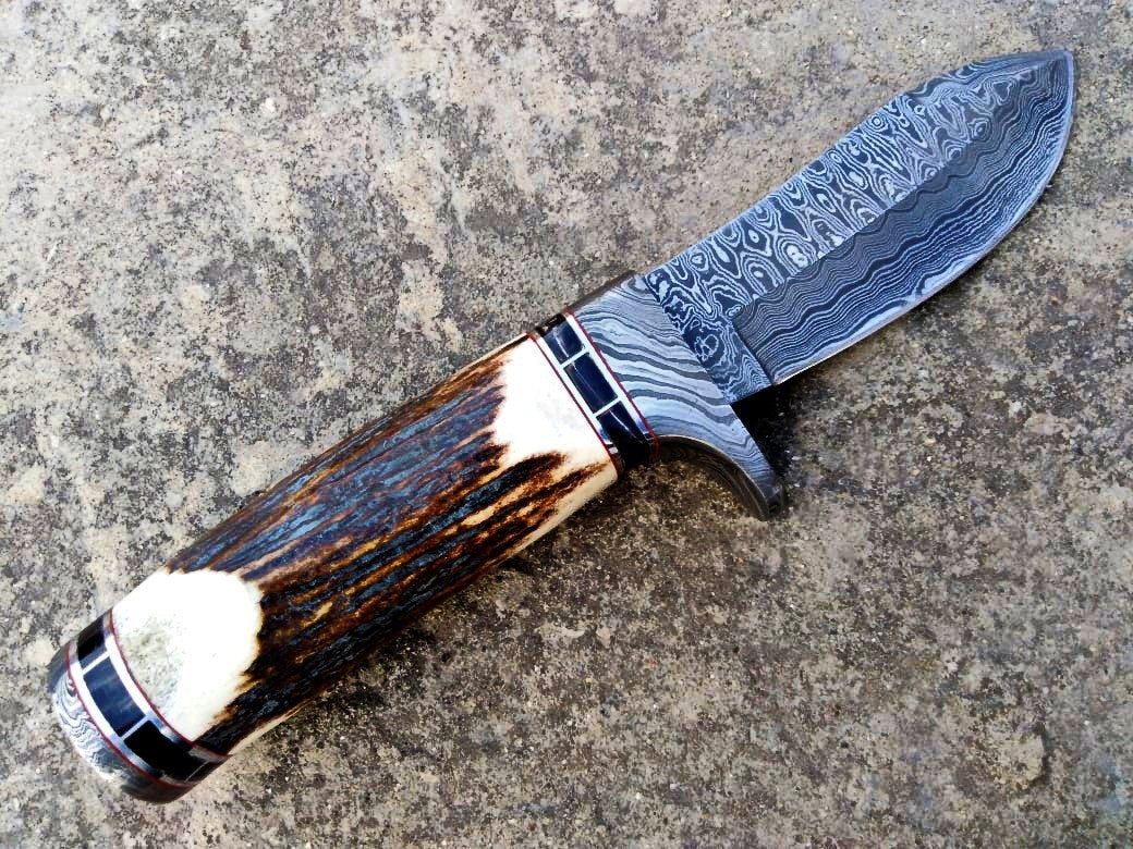 HANDMADE DAMASCUS STEEL HUNTING KNIFE - SUSA KNIVES