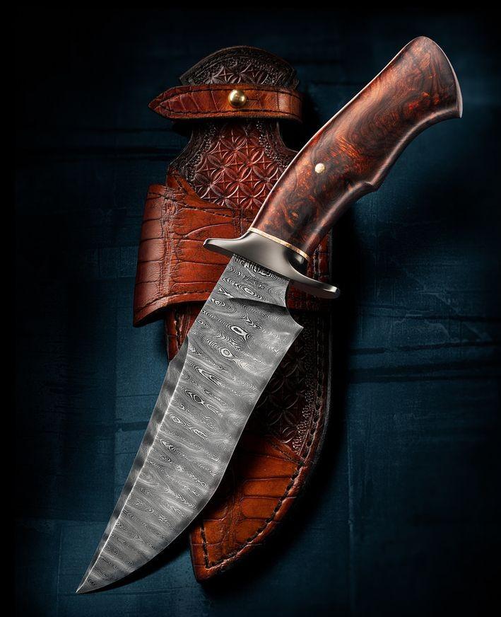 HANDMADE DAMASCUS STEEL HUNTING KNIFE - SUSA KNIVES