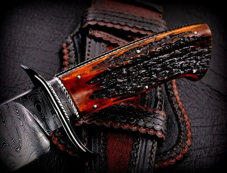custom handmade damascus steel bowie knife - SUSA KNIVES
