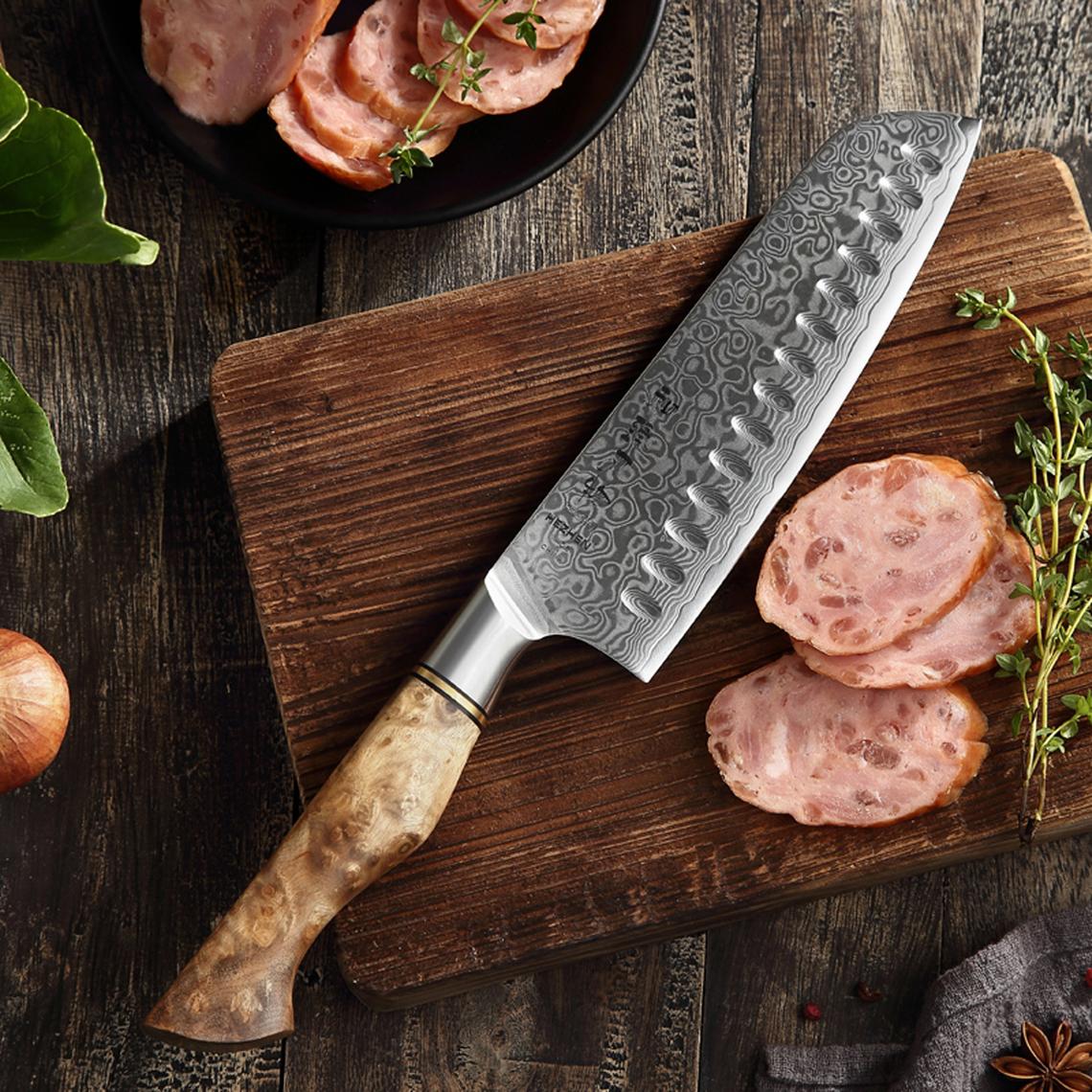 Damascus Chef Knife 5 Pc Set - Best Gift - Damascus Kitchen Knives Set High Quality Steel Perfect Gift for love - Free Gift Leather Sheath - SUSA KNIVES