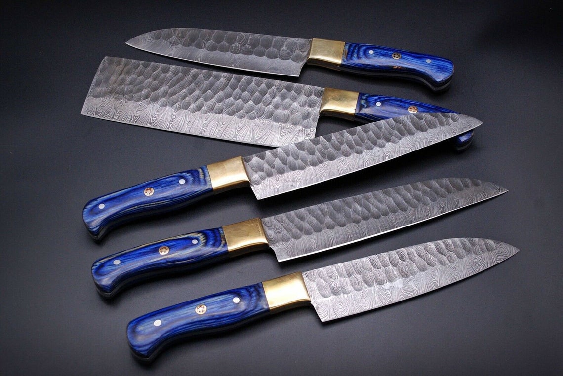 Custom Handmade Hand Forged Damascus Steel Chef Knife Set Kitchen Knives - SUSA KNIVES