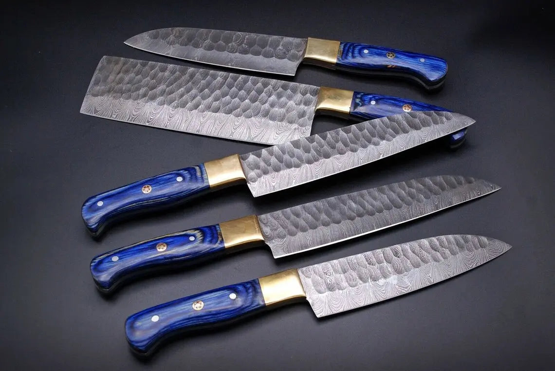 Custom Handmade Hand Forged Damascus Steel Chef Knife Set Kitchen Knives - SUSA KNIVES