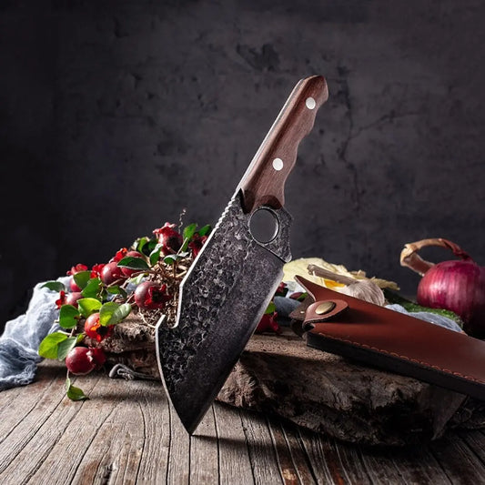 Meat Cleaver Knive - Butcher Knive Chopping kitchen chef's knife Boning Knife Best Gift - Perfect Gift for love - Free Gift Leather Sheath - SUSA KNIVES