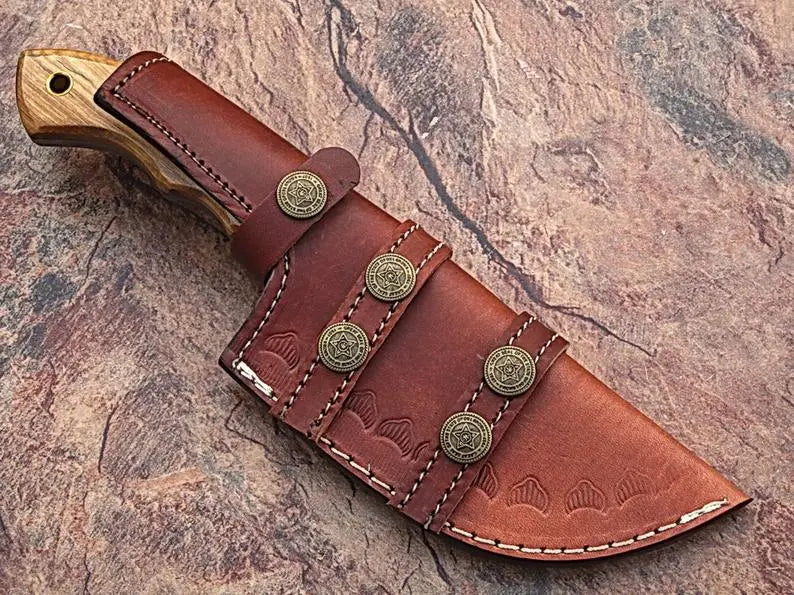 10'' Handmade J2 Steel Hand Forged Tracker Hunting Knife with cow Wood Handle/Anniversary Gift/gift for him/Birthday gift - SUSA KNIVES