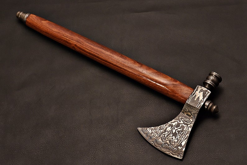 Handmade Damascus Steel Tomahawk /Axe with Rose wood - SUSA KNIVES