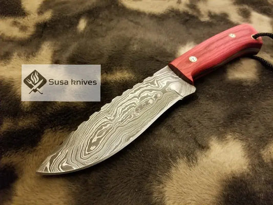 Damascus steel Best Horizontal Carry Fixed Blade Knives - SUSA KNIVES