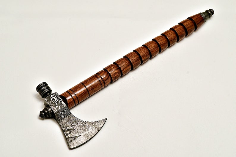 Handmade Tomahawk Damascus Steel SK Axe , Hatchet Axe with Rose wood - SUSA KNIVES