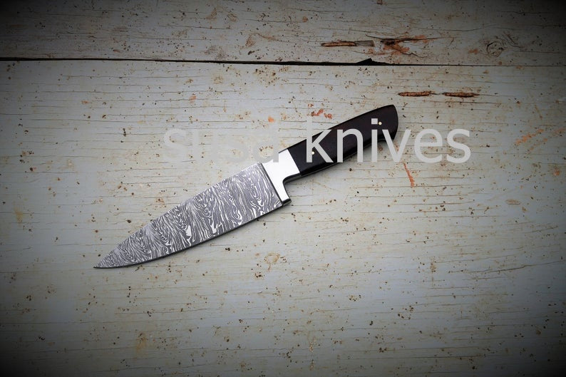 Chef Knife; Twist Pattern Damascus steel, Natural Rosewood handle - SUSA KNIVES