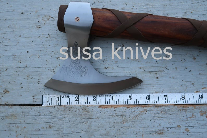 Handmade Damascus Steel Axe - SUSA KNIVES