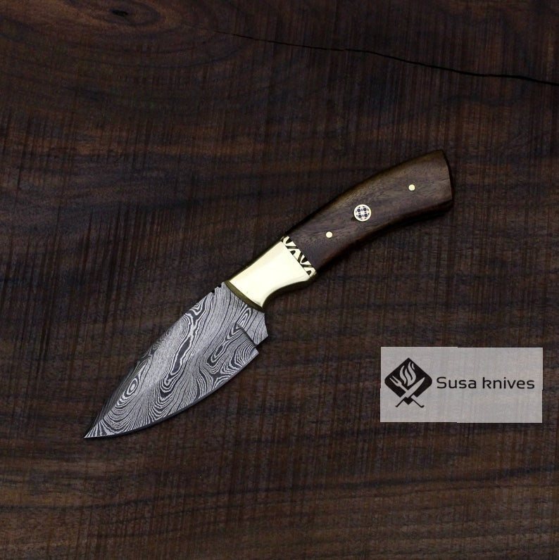 Handmade Bushcraft Damascus Knife - Hunting, Camping, Fixed Blade, Collectors Knife. Christmas, Anniversary Gift, Unique Knife, EDC, Hiking - SUSA KNIVES