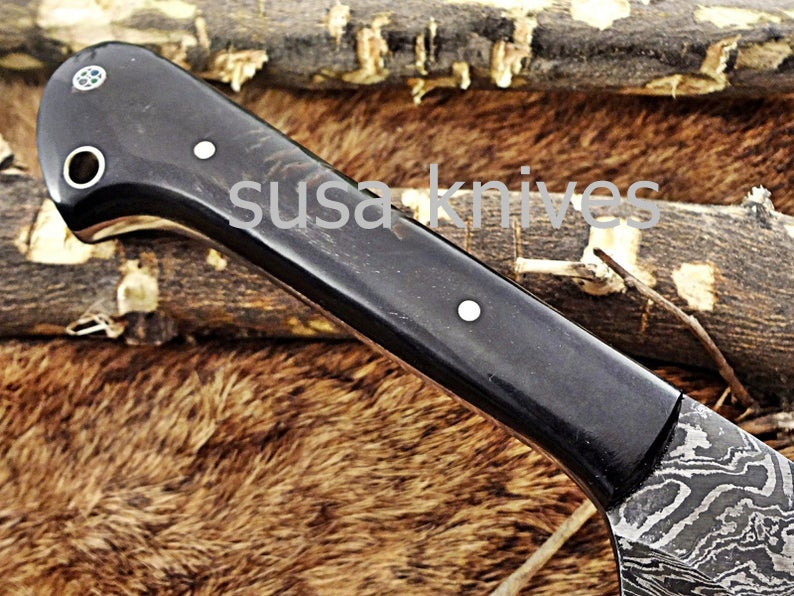 A Beautiful Custom Made Damascus Skinner Knife/Black Friday Gift/ Thanksgiving Gift/Christmas Gift - SUSA KNIVES