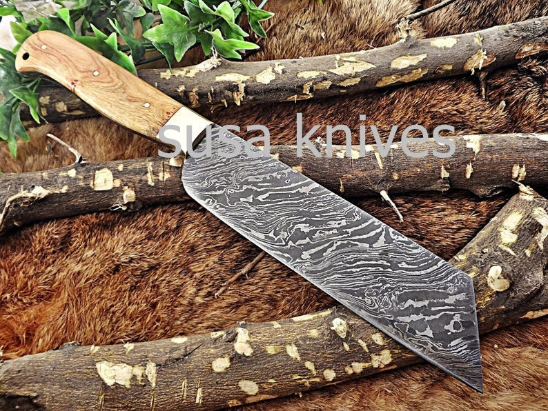 Handmade Damascus Steel Chef Knife Boxing day sale,Wedding gift, Gift for her,Anniversary gift,Personalized gift, Cutlery, Kitchen & Dining, - SUSA KNIVES