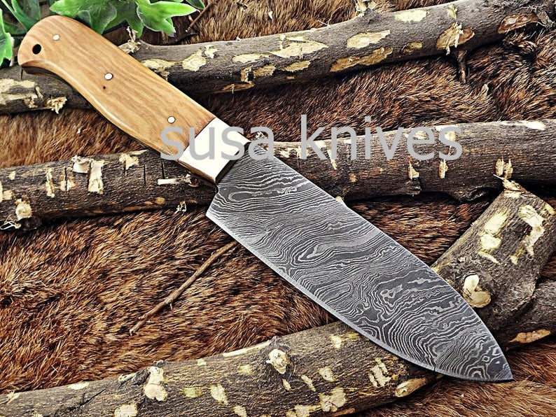 Handmade Damascus Steel Chef Knife Boxing day sale, Heartwarming gift, Wedding gift, Gift for her, Anniversary gift, Personalized gift - SUSA KNIVES