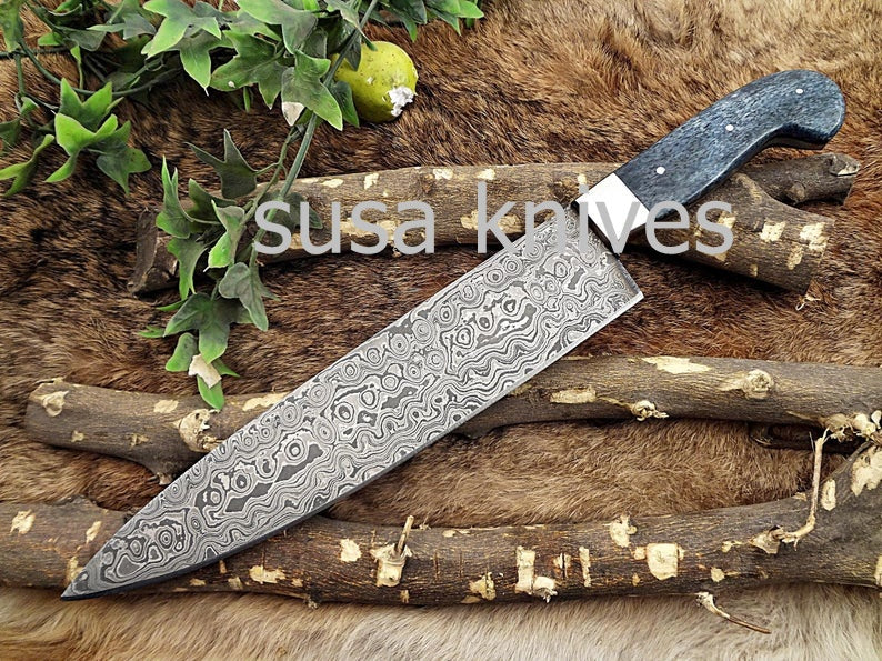 Handmade Damascus Steel Chef Knife Boxing day sale, Heartwarming gift, Wedding gift, Gift for her, Anniversary gift, Personalized gift - SUSA KNIVES