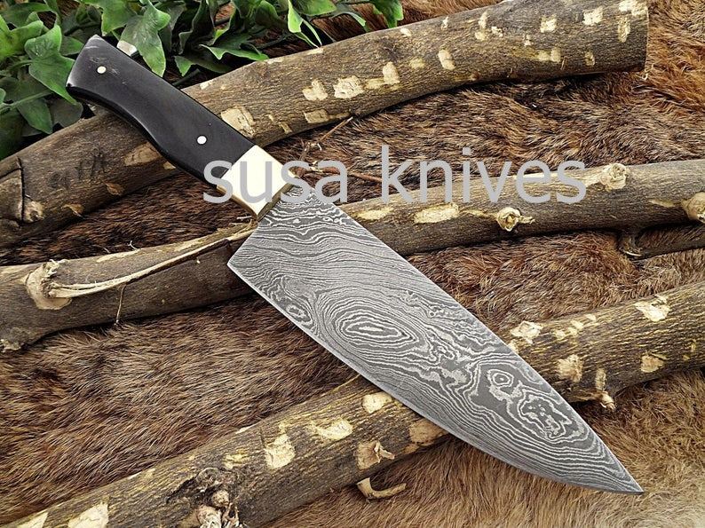 Handmade Damascus Steel Chef Knife Boxing day sale, Heartwarming gift, Wedding gift, Gift for her, Anniversary gift, Personalized gift - SUSA KNIVES