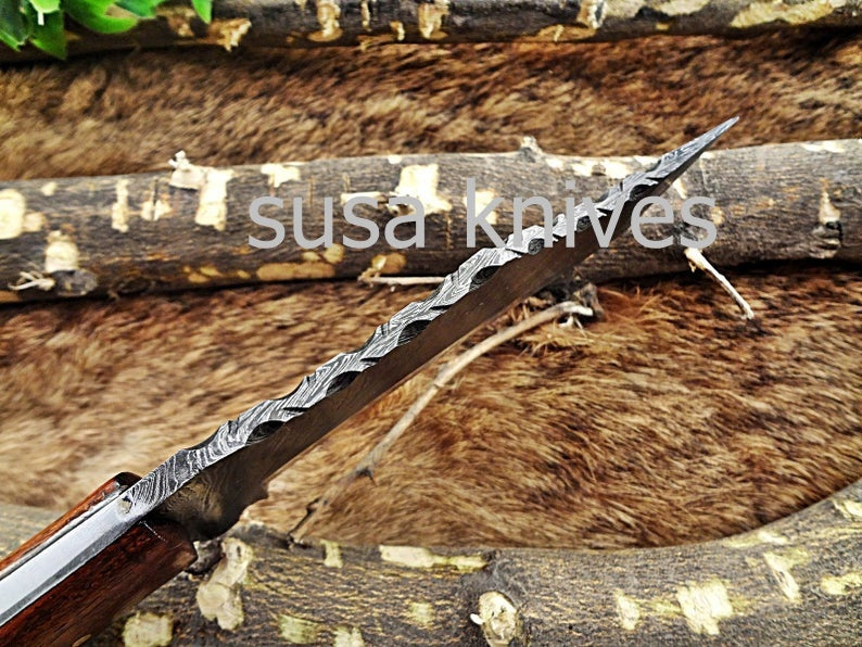 A Beautiful Custom Made Damascus Skinner Knife/Black Friday Gift/ Thanksgiving Gift/Christmas Gift - SUSA KNIVES
