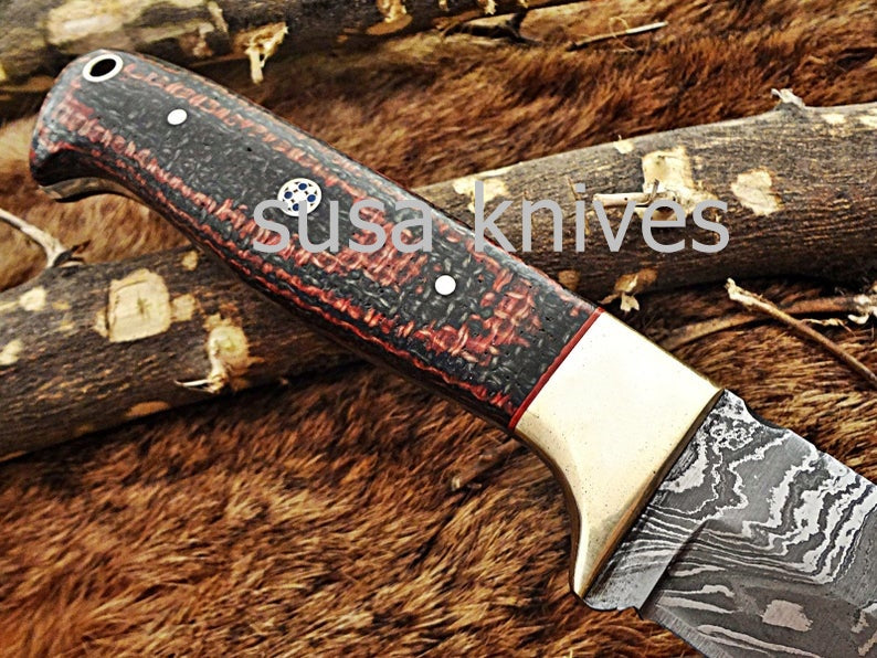 A Beautiful Custom Made Damascus Skinner Knife/Black Friday Gift/ Thanksgiving Gift/Christmas Gift *** - SUSA KNIVES