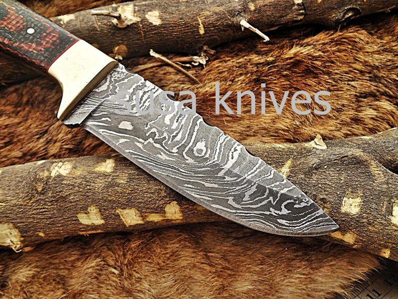 A Beautiful Custom Made Damascus Skinner Knife/Black Friday Gift/ Thanksgiving Gift/Christmas Gift *** - SUSA KNIVES