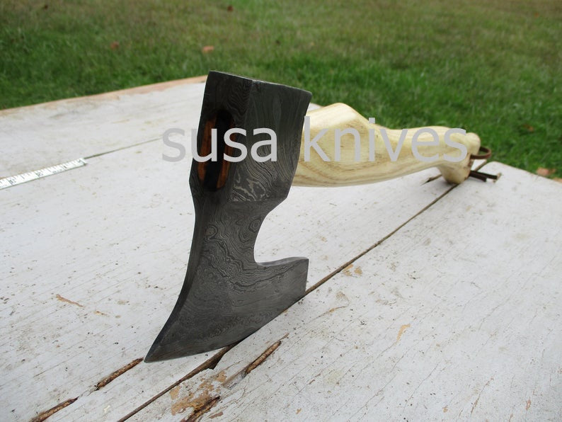 Handmade Damascus Steel Axe - SUSA KNIVES