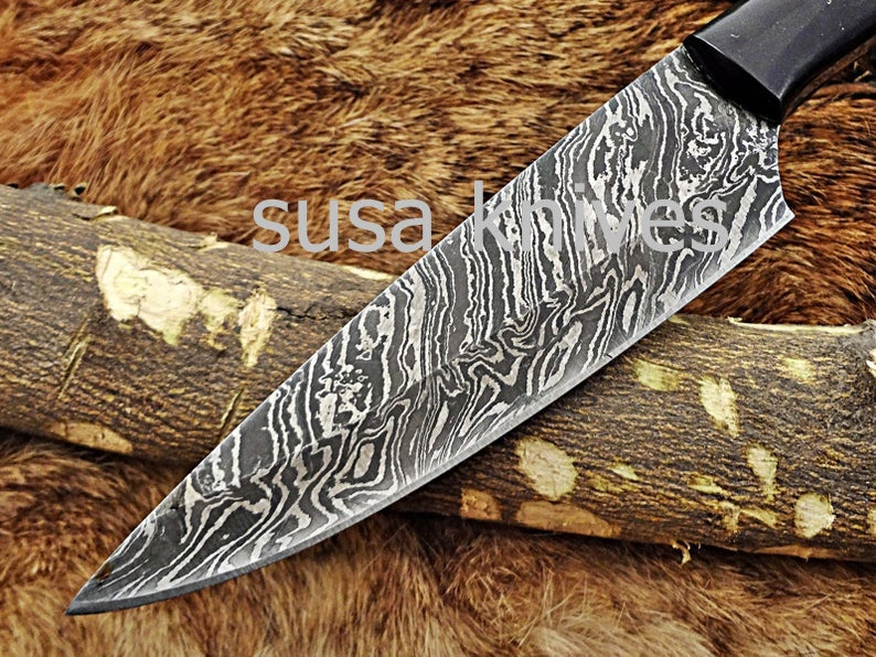A Beautiful Custom Made Damascus Skinner Knife/Black Friday Gift/ Thanksgiving Gift/Christmas Gift - SUSA KNIVES