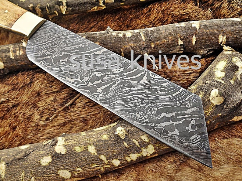 Handmade Damascus Steel Chef Knife Boxing day sale,Wedding gift, Gift for her,Anniversary gift,Personalized gift, Cutlery, Kitchen & Dining, - SUSA KNIVES