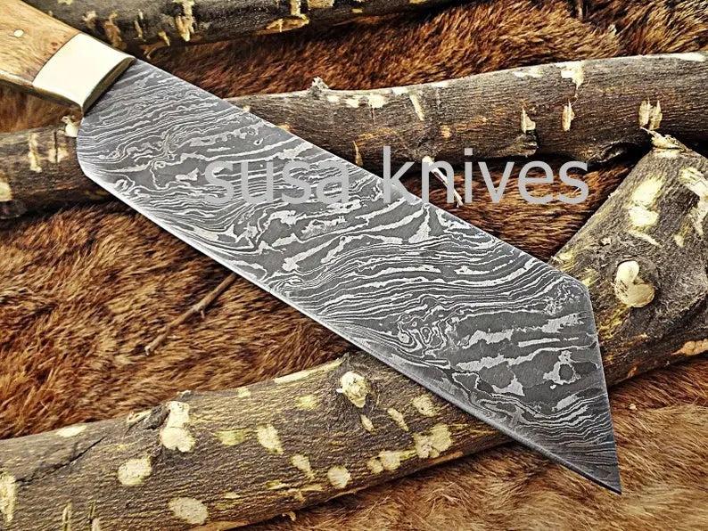 Handmade Damascus Steel Chef Knife Boxing day sale,Wedding gift, Gift for her,Anniversary gift,Personalized gift, Cutlery, Kitchen & Dining, - SUSA KNIVES