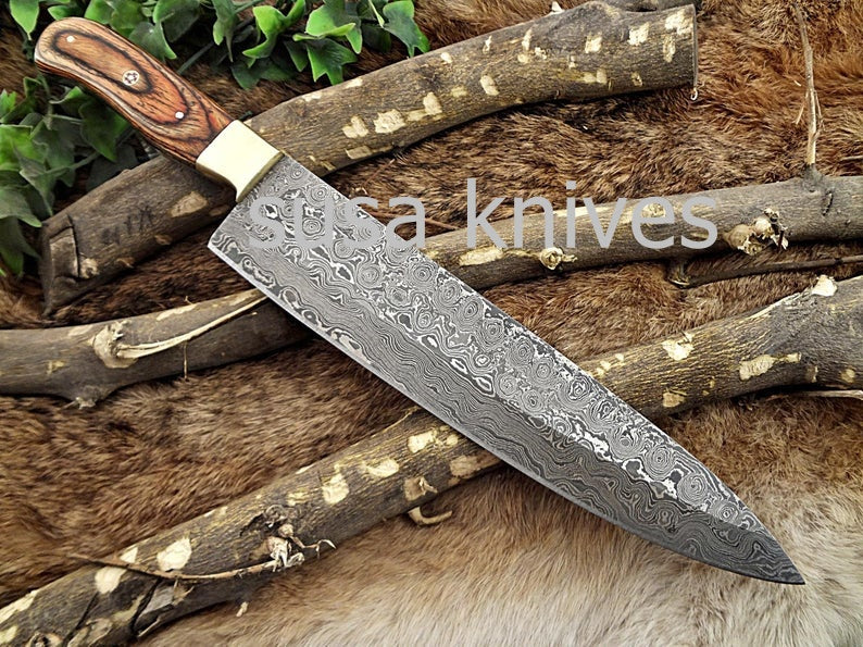 Handmade Damascus Steel Chef Knife Boxing day Sale,Wedding gift, Anniversary gift, Personalized gift, Housewarming gift, Bridesmaid gift - SUSA KNIVES