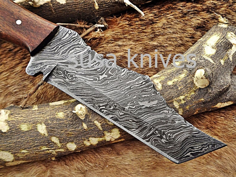 A Beautiful Custom Made Damascus Skinner Knife/Black Friday Gift/ Thanksgiving Gift/Christmas Gift - SUSA KNIVES