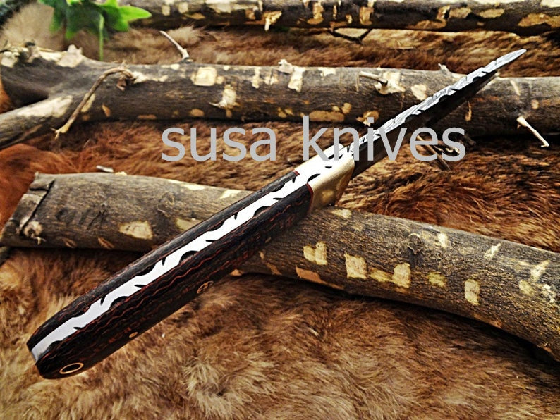 A Beautiful Custom Made Damascus Skinner Knife/Black Friday Gift/ Thanksgiving Gift/Christmas Gift *** - SUSA KNIVES