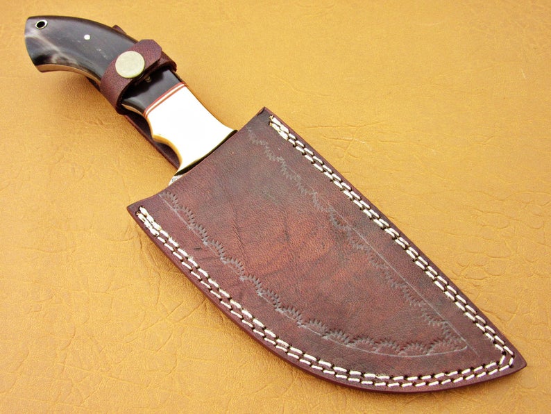 Custom Handmade Damascus Steel Fixed Blade Hunting Tracker Knife - SUSA KNIVES
