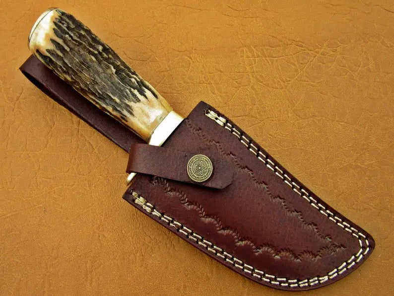 Custom Handmade Damascus Steel Fixed Blade Hunting Knife - SUSA KNIVES