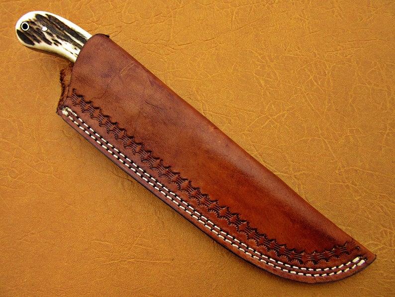 Custom Handmade Damascus Steel Fixed Blade Hunting Knife - SUSA KNIVES