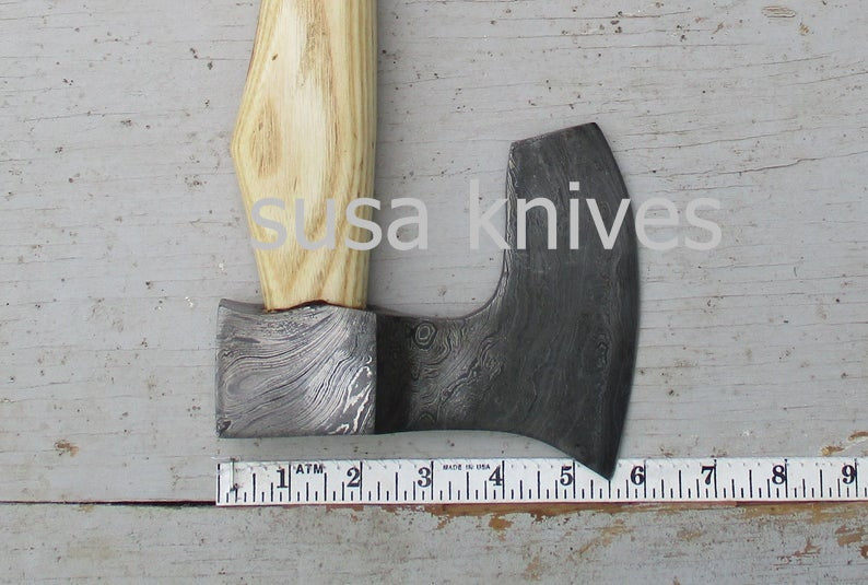 Handmade Damascus Steel Axe - SUSA KNIVES