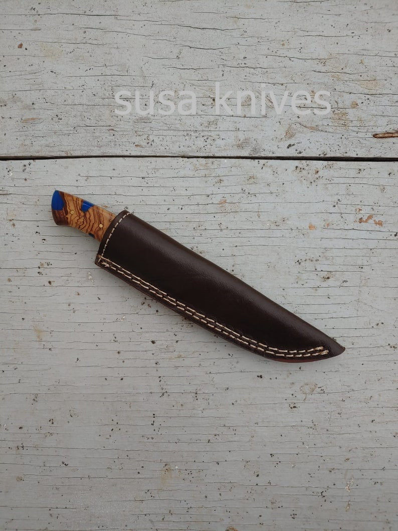 Custom Handmade Damascus Steel Skinner Knive - SUSA KNIVES