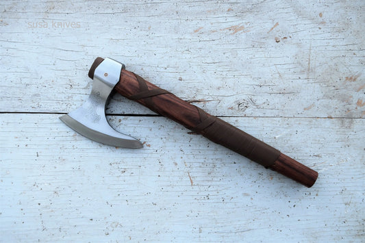 Handmade Damascus Steel Axe - SUSA KNIVES