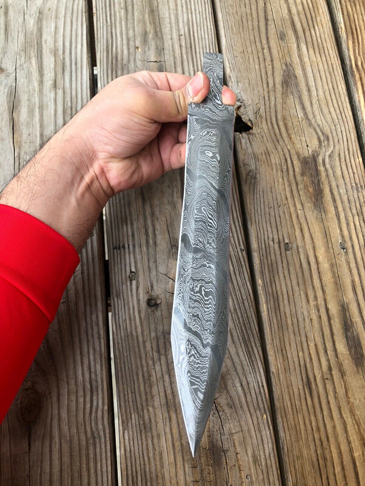 12”HAND FORGED DAMASCUS STEEL Hunting Dagger KNIFE BLANK BLADE Full Tang- - SUSA KNIVES