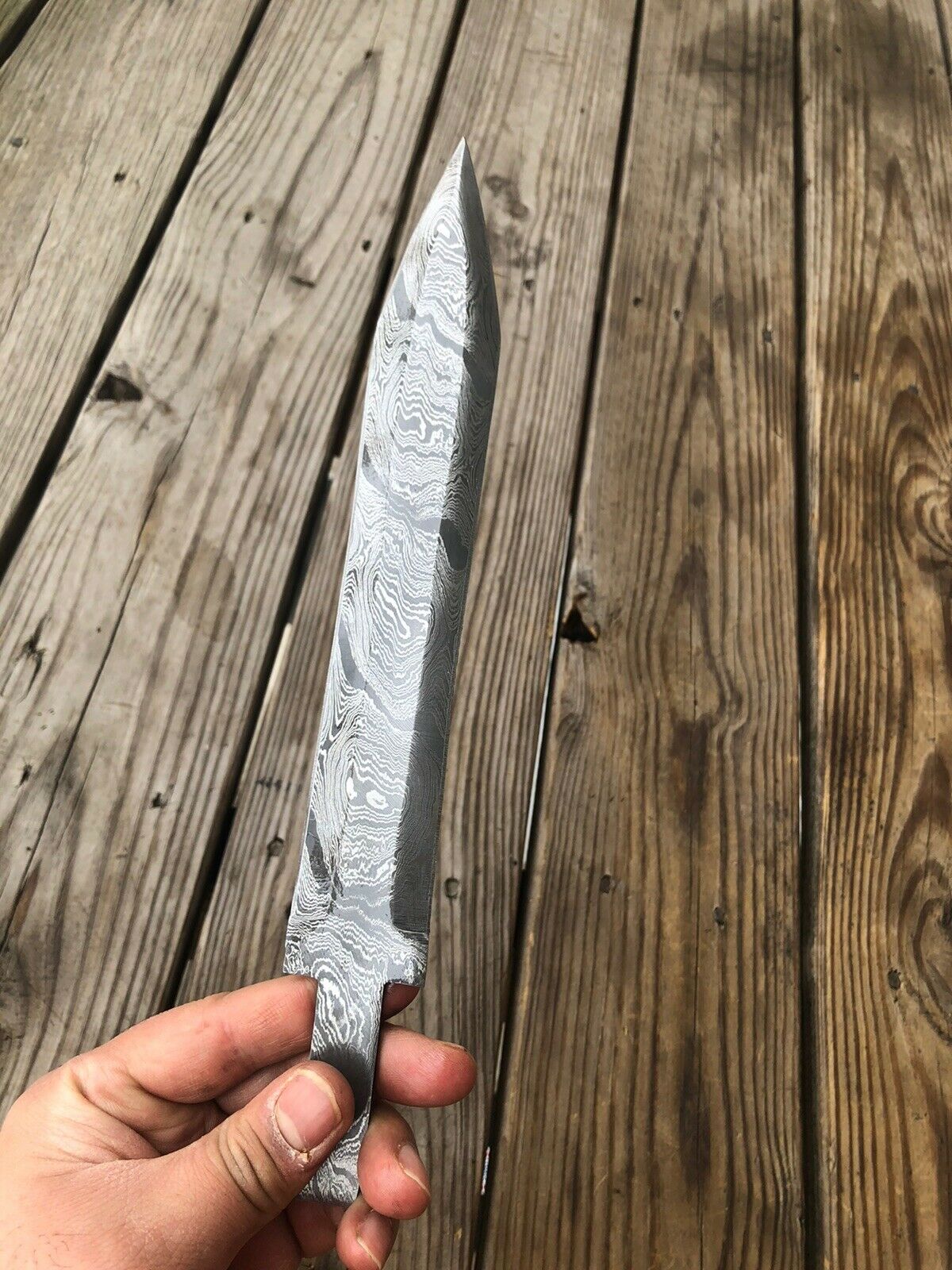 12”HAND FORGED DAMASCUS STEEL Hunting Dagger KNIFE BLANK BLADE Full Tang- - SUSA KNIVES
