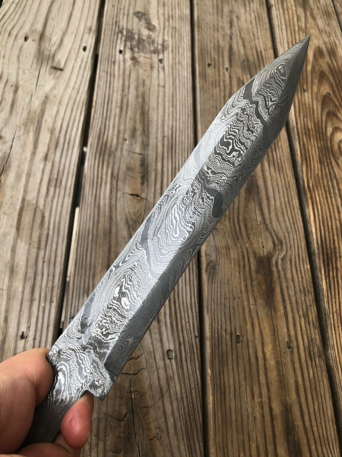 12”HAND FORGED DAMASCUS STEEL Hunting Dagger KNIFE BLANK BLADE Full Tang- - SUSA KNIVES