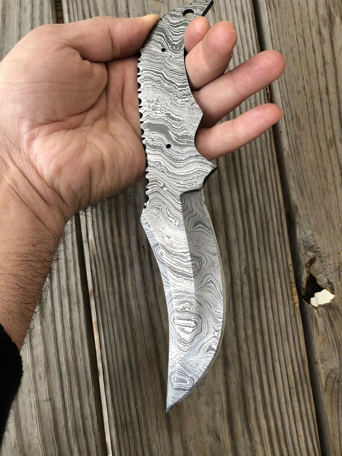 7mm Thick Hand FORGED DAMASCUS Steel Blank Blade Bd1 - SUSA KNIVES