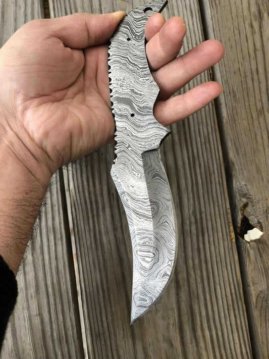 7mm Thick Hand FORGED DAMASCUS Steel Blank Blade Bd1 - SUSA KNIVES