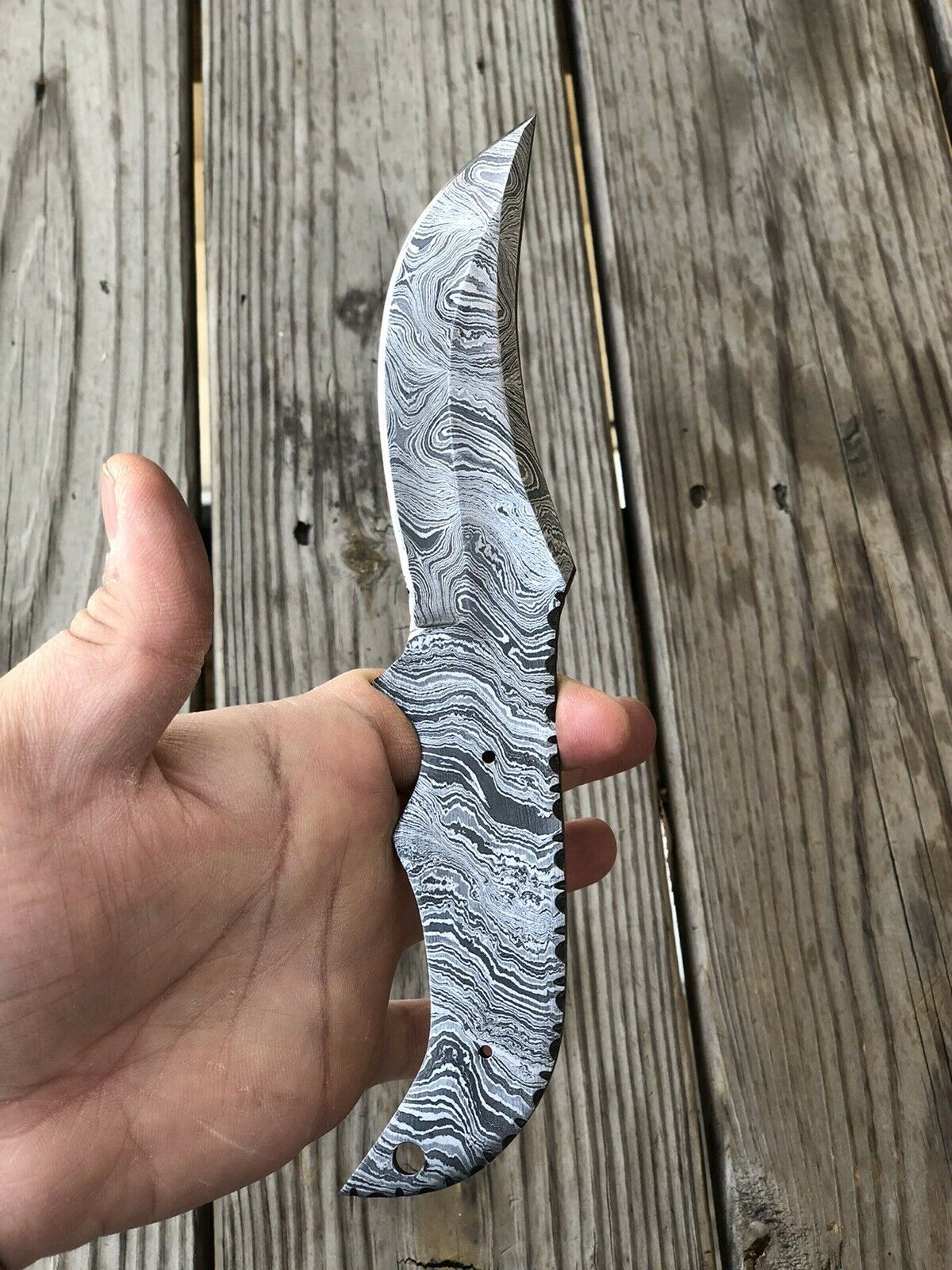 7mm Thick Hand FORGED DAMASCUS Steel Blank Blade Bd1 - SUSA KNIVES