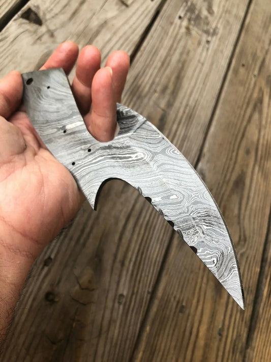 HAND FORGED DAMASCUS STEEL Hunting KNIFE BLANK BLADE Full Tang - SUSA KNIVES