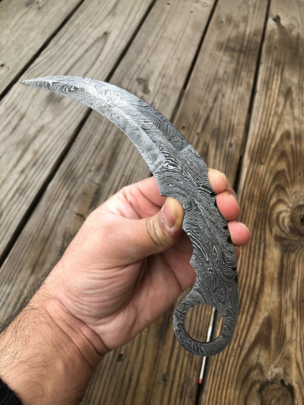 Custom HAND FORGED DAMASCUS STEEL Karambit BLADE FULL TANG - SUSA KNIVES